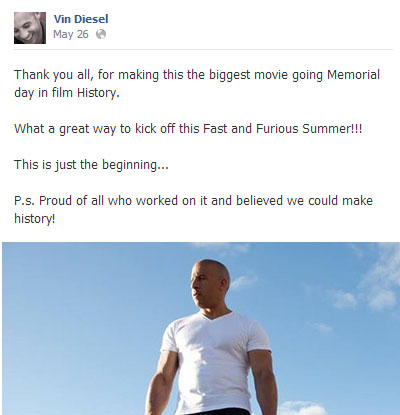 Facebook Lessons with Vin Diesel