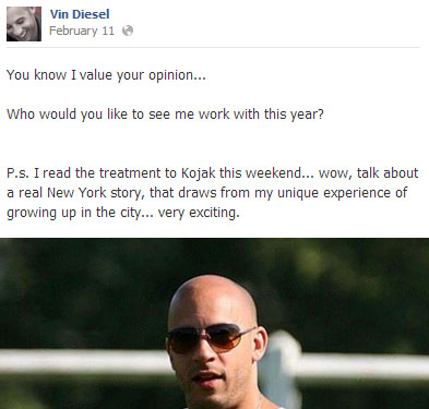 Facebook Vin Diesel
